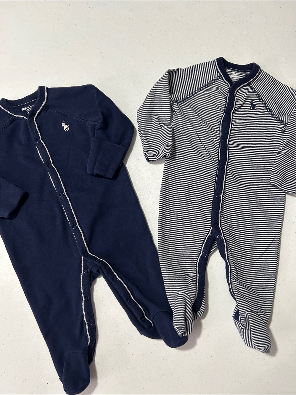 Ralph Lauren Baby Cotton Footies One Piece Coverall Bundle Size 3 Months